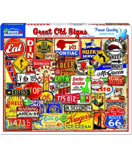 Puzzles Great Old Signs 1000 Pieces Jigsaw Puzzle $34.95 - Jigsaw Puzzles