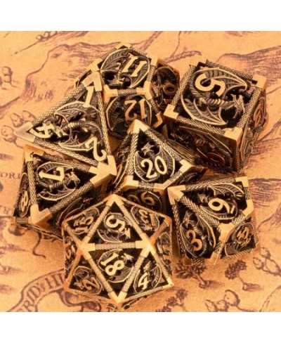 Hollow Metal Dice Set Dragon DND Dice Box Polyhedral Dungeons and Dragons Dice for RPGs Role Playing Games MTG Pathfinder Sha...