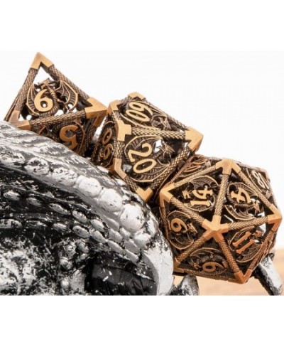 Hollow Metal Dice Set Dragon DND Dice Box Polyhedral Dungeons and Dragons Dice for RPGs Role Playing Games MTG Pathfinder Sha...