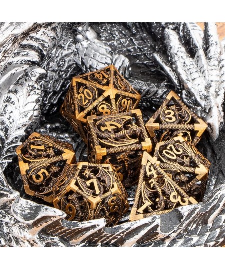 Hollow Metal Dice Set Dragon DND Dice Box Polyhedral Dungeons and Dragons Dice for RPGs Role Playing Games MTG Pathfinder Sha...