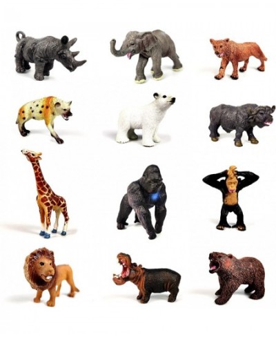 12 pcs Safari Animals Farm Animals for Toddlers Kids 1 2 3 4 5+ Plastic Animals Figures Toys Set African Jungle Realistic Jum...