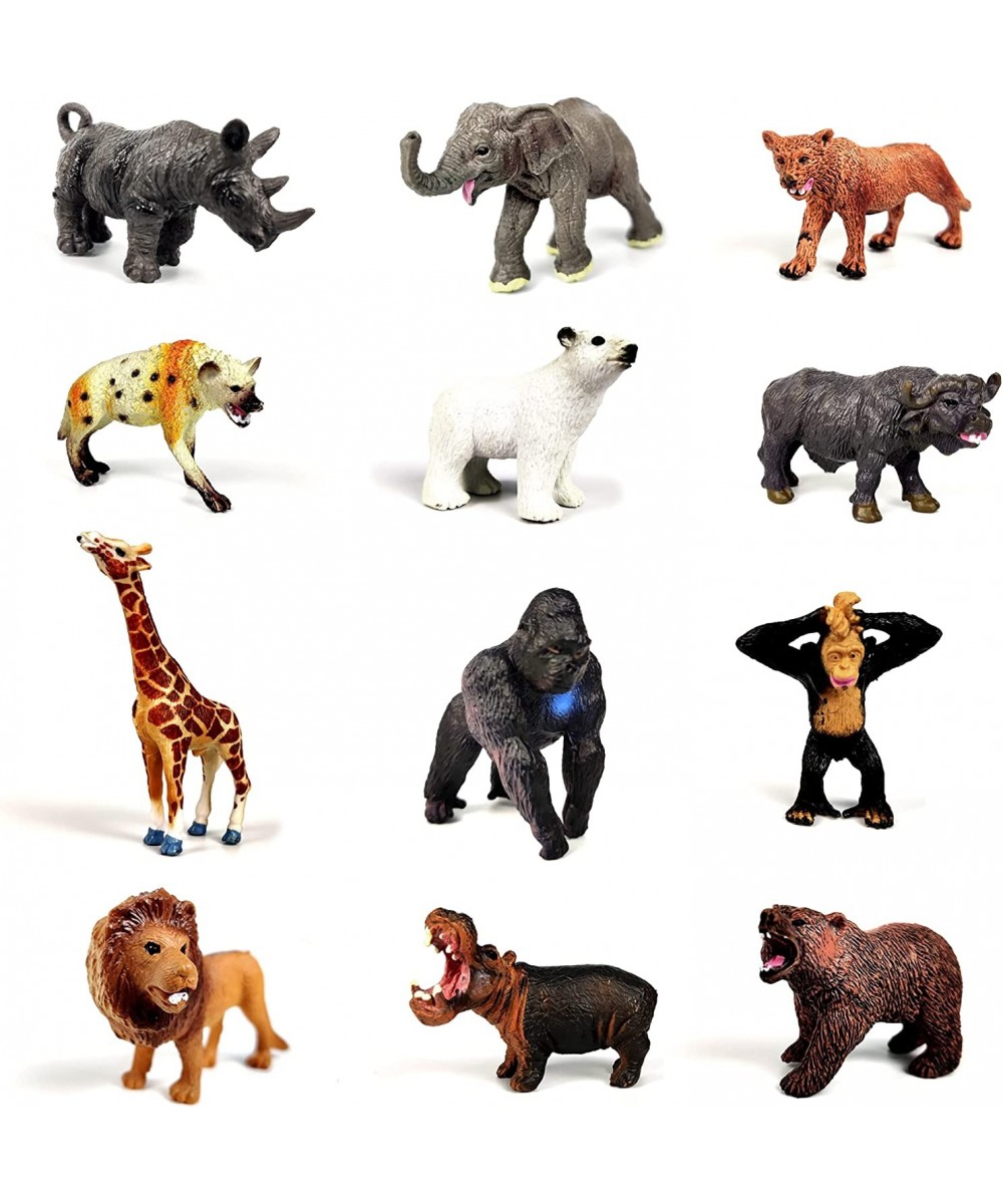 12 pcs Safari Animals Farm Animals for Toddlers Kids 1 2 3 4 5+ Plastic Animals Figures Toys Set African Jungle Realistic Jum...