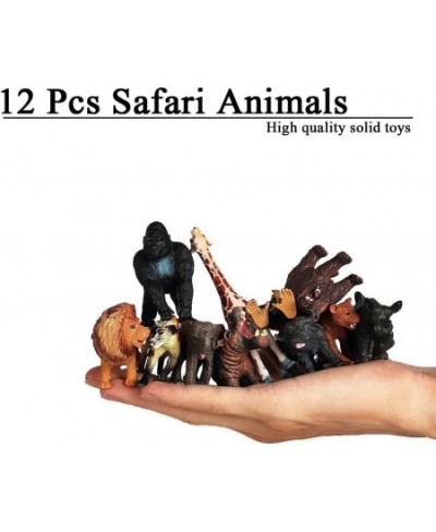 12 pcs Safari Animals Farm Animals for Toddlers Kids 1 2 3 4 5+ Plastic Animals Figures Toys Set African Jungle Realistic Jum...