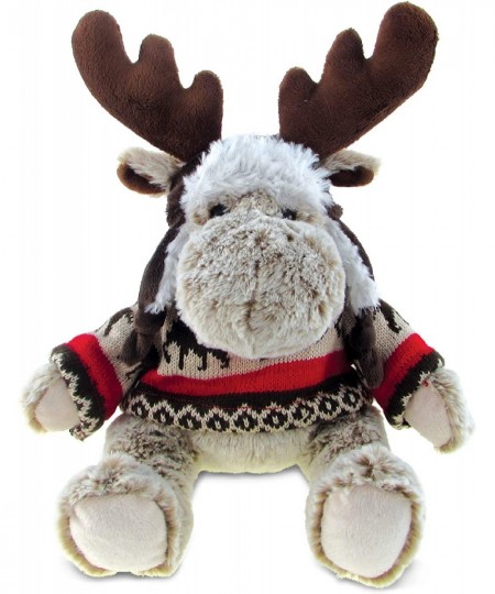 DolliBu Plush Moose Stuffed Animal - Soft Huggable Moose with Sweater and Hat Adorable Playtime Plush Toy Wild Life Cuddle Gi...