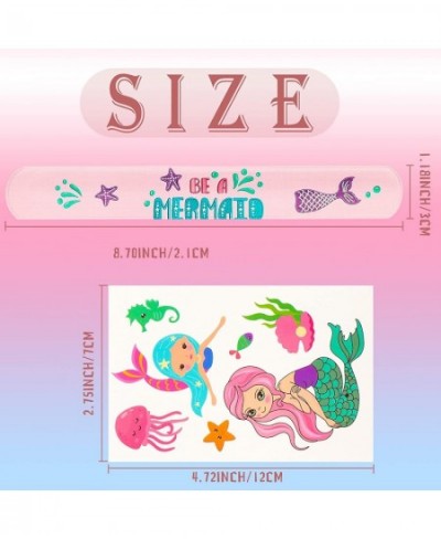 36Pcs Mermaid Slap Bracelets Party Favors for Kids Girls Classroom Prize Gifts Temporary Tattoo Mermaid Goodie Bags Fillers $...