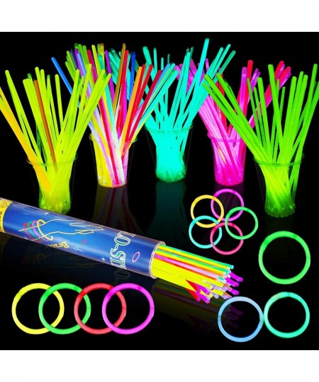 50 Glow Sticks Bulk Party Supplies Set Glow in The Dark Party Light Up Sticks Party Favors Include 50 8"Glowsticks & 50Connec...