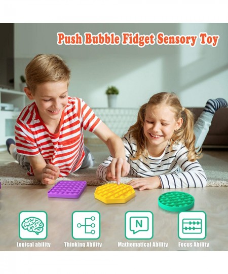 Push Pop Bubble Fidget Toy Sensory Bubbles Popping Fidget Toys 3 Pcs Autism Toy Relief Anxiety Stress Hand Therapy Poke Novel...