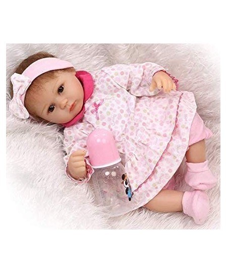 Reborn Baby Dolls 18 Inch Girl Look Real Silicone Vinyl Weighted Realistic Reborn Dolls Handmade Pretty Gift $90.59 - Dolls