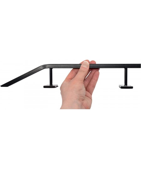 Fingerboard Rail with Pole Jam Entrance 12.5" - Custom Designed Solid Steel Construction Matte Powder Coated Finish in Black ...