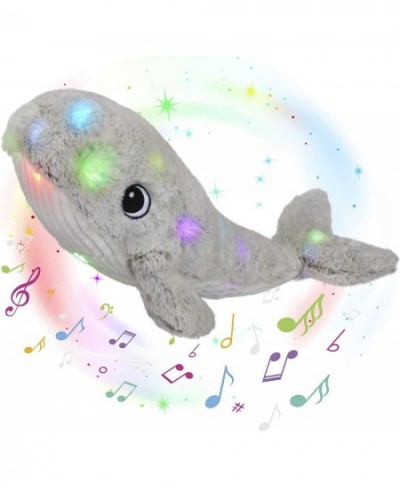 18’’ Light up Musical Whale Gray Plush Soft Toy Stuffed Ocean Animal LED Marine Life Lullabies Pillow Night Light Gifts for T...