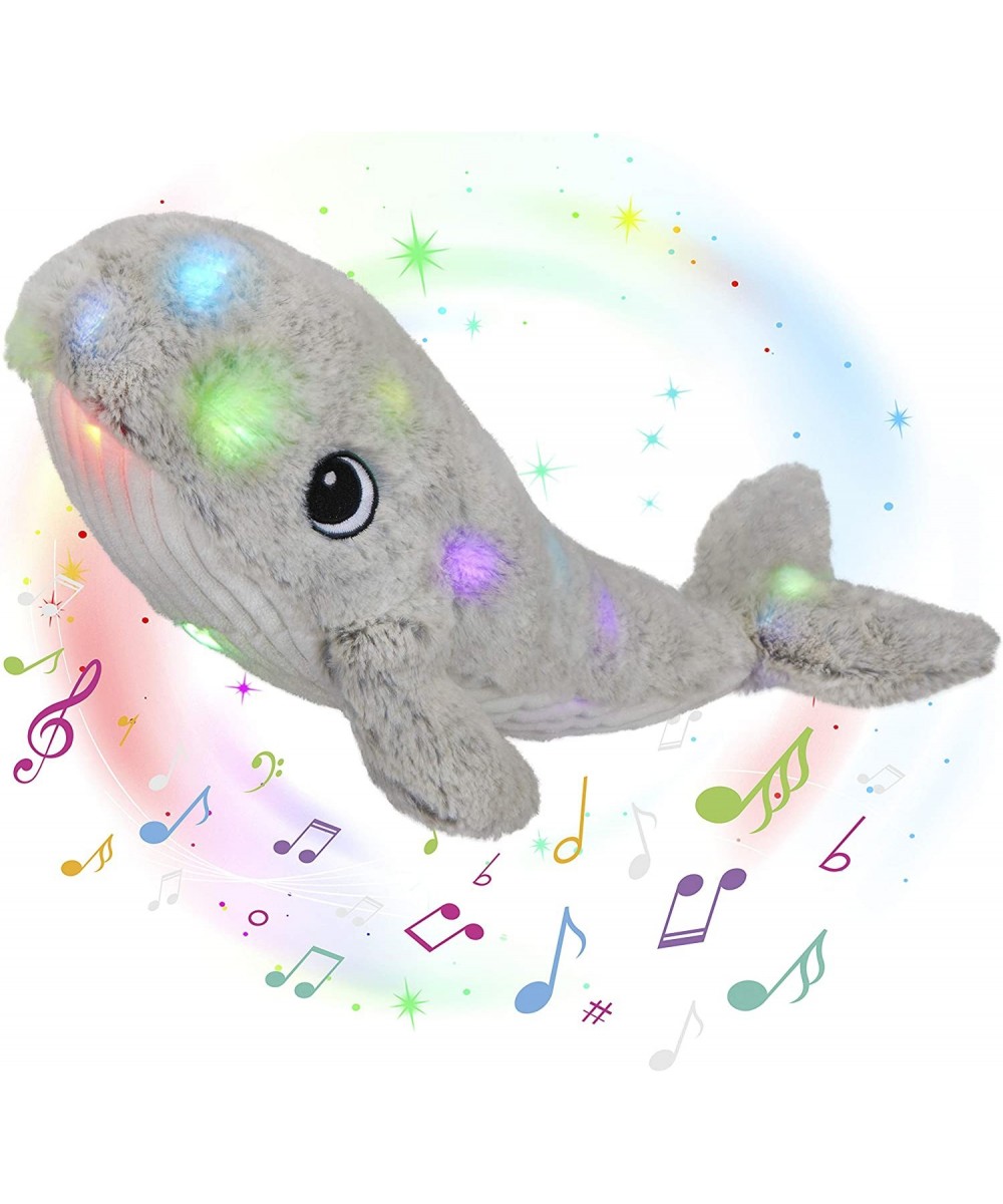 18’’ Light up Musical Whale Gray Plush Soft Toy Stuffed Ocean Animal LED Marine Life Lullabies Pillow Night Light Gifts for T...