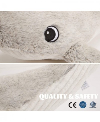 18’’ Light up Musical Whale Gray Plush Soft Toy Stuffed Ocean Animal LED Marine Life Lullabies Pillow Night Light Gifts for T...