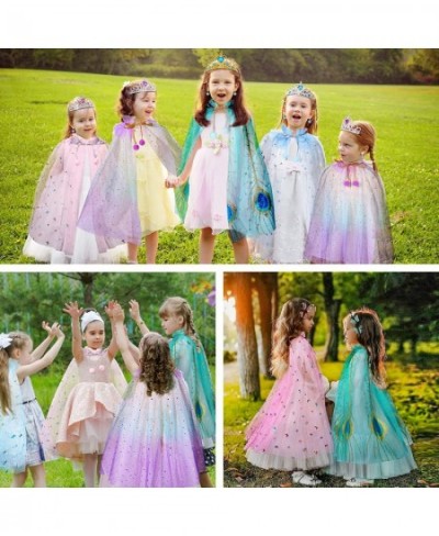 8Pcs Princess Cape Set Girls Princess Party Cosplay Cloak with Tiara Crown Wand for Little Girls Dress up Pretend Play $26.90...