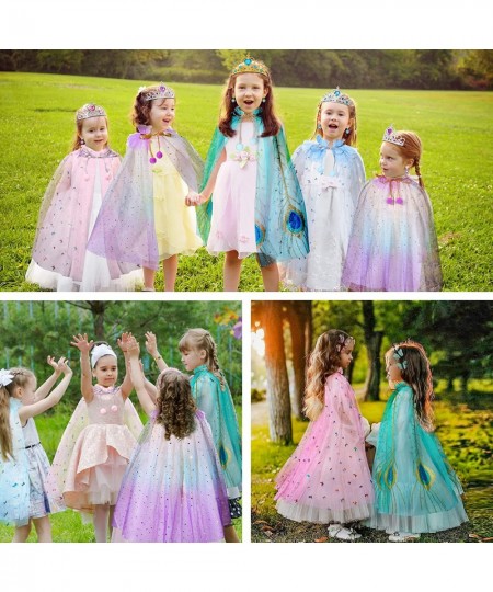 8Pcs Princess Cape Set Girls Princess Party Cosplay Cloak with Tiara Crown Wand for Little Girls Dress up Pretend Play $26.90...