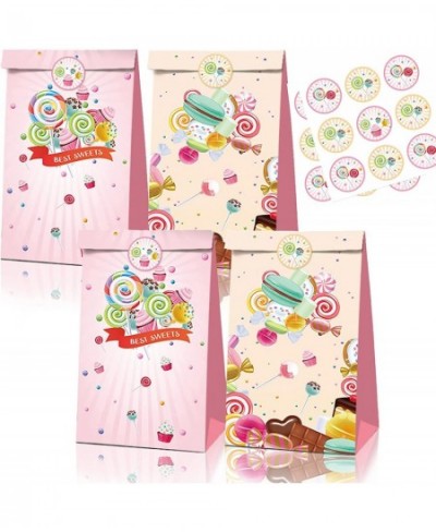 NA Candyland Party Favor Bags 12 Pack Candy Land Party Bags Lollipop Themed Party Bags with Stickers for Sweet Candy Theme Bi...