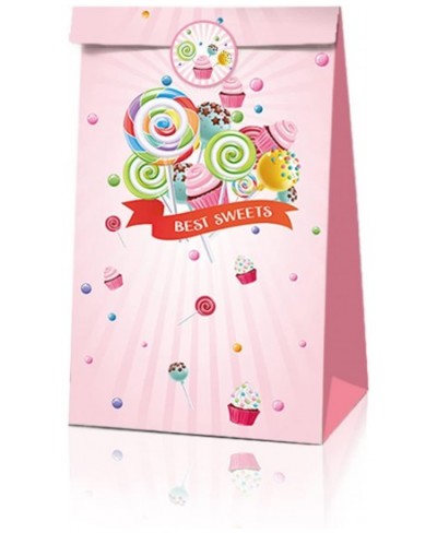 NA Candyland Party Favor Bags 12 Pack Candy Land Party Bags Lollipop Themed Party Bags with Stickers for Sweet Candy Theme Bi...