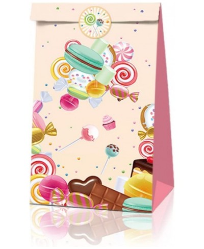 NA Candyland Party Favor Bags 12 Pack Candy Land Party Bags Lollipop Themed Party Bags with Stickers for Sweet Candy Theme Bi...