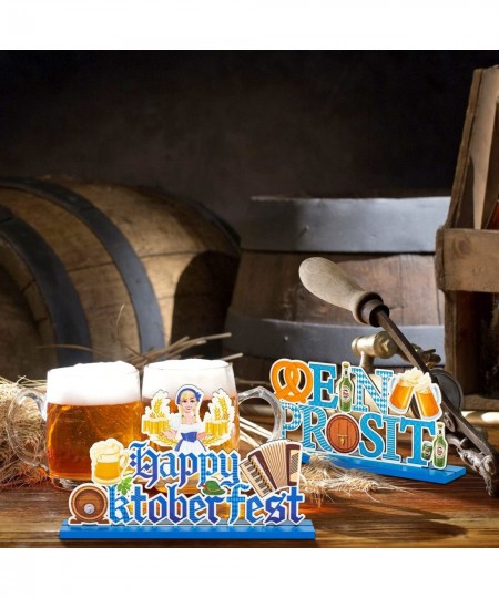 3Pcs Oktoberfest German Beer Festival Holiday Wood Centerpiece Table Decoration Party Supplies EIN Prosit Centerpieces Signs ...