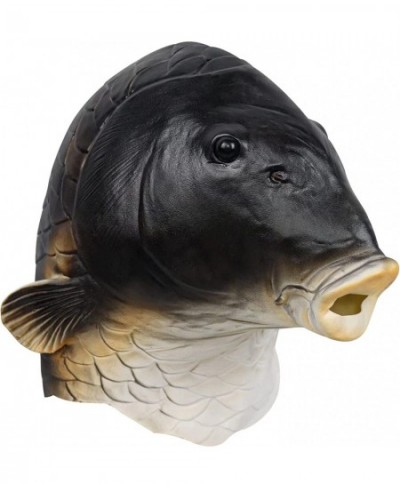 Black Fish Mask Halloween Latex Animal Full Head Mask Realistic Novelty Deluxe Party Cosplay Costume Latex Prop $26.43 - Kids...