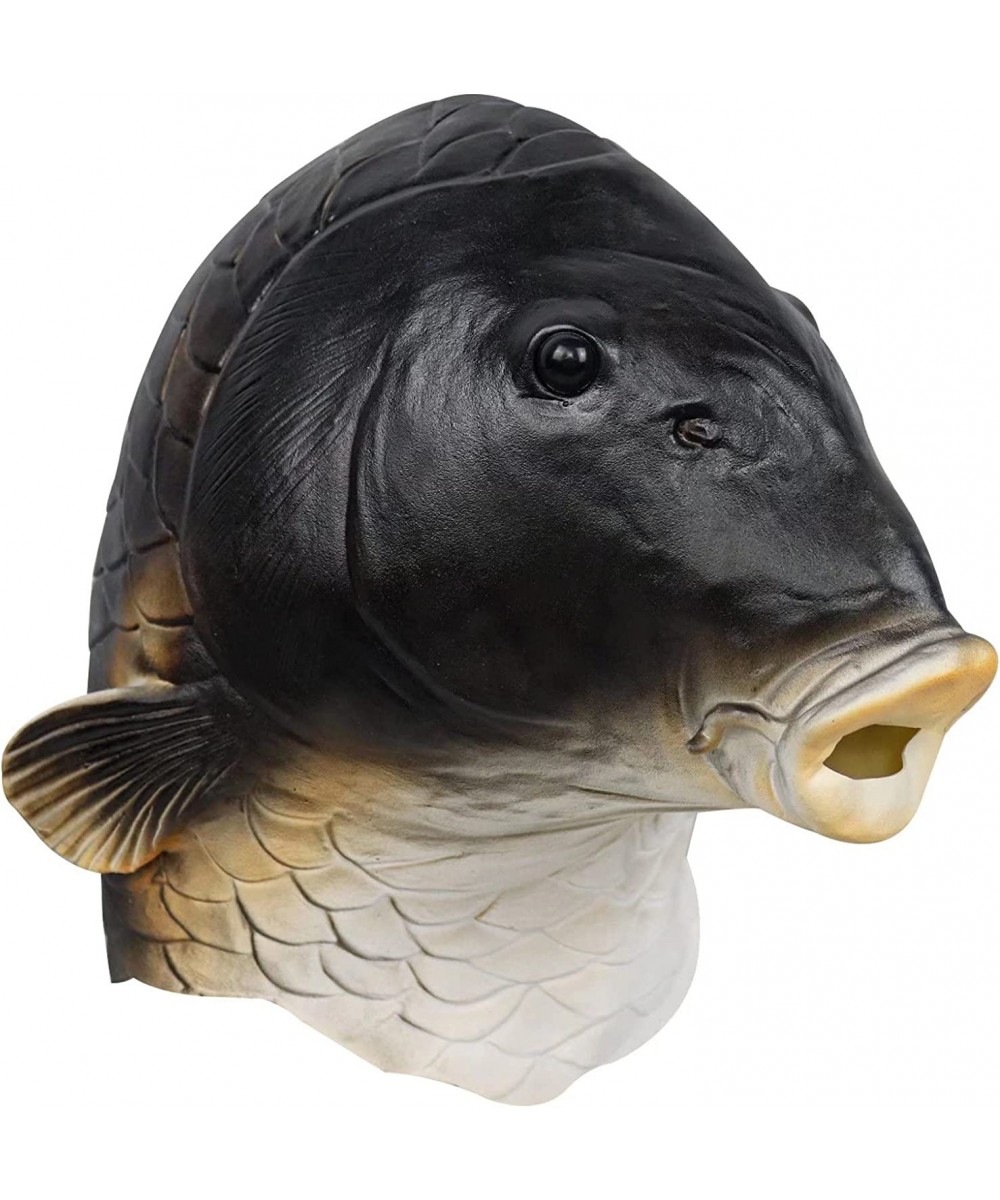 Black Fish Mask Halloween Latex Animal Full Head Mask Realistic Novelty Deluxe Party Cosplay Costume Latex Prop $26.43 - Kids...