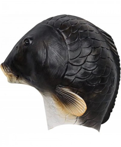 Black Fish Mask Halloween Latex Animal Full Head Mask Realistic Novelty Deluxe Party Cosplay Costume Latex Prop $26.43 - Kids...