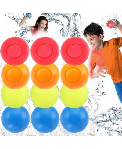 12 Pack Reusable Water Balloons Quick Fill Refillable Water Balls Self Sealing Quick Fill Water Bomb Splash Balls for Swimmin...