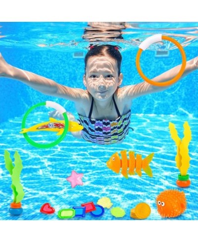 46 PCS Diving Toy Set Swimming Pool Toys Underwater Games Pool Party Favors Dive Water Fish Toys Sinking Gems Diving Wand Rin...