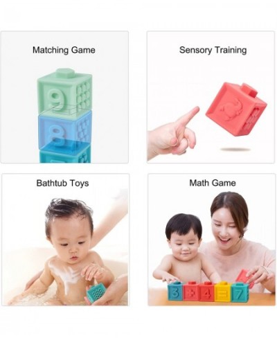 Baby Toys 12PCS Baby Soft Building Blocks with Numbers Animals Shapes Textures Toddler Educational Squeeze Toys for Infant Ki...