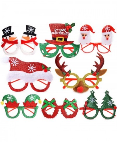 8Pack Christmas Glasses Glitter Party Glasses Frames Bulk Novelty Christmas Decorations Costume Eyeglasses for Christmas Part...