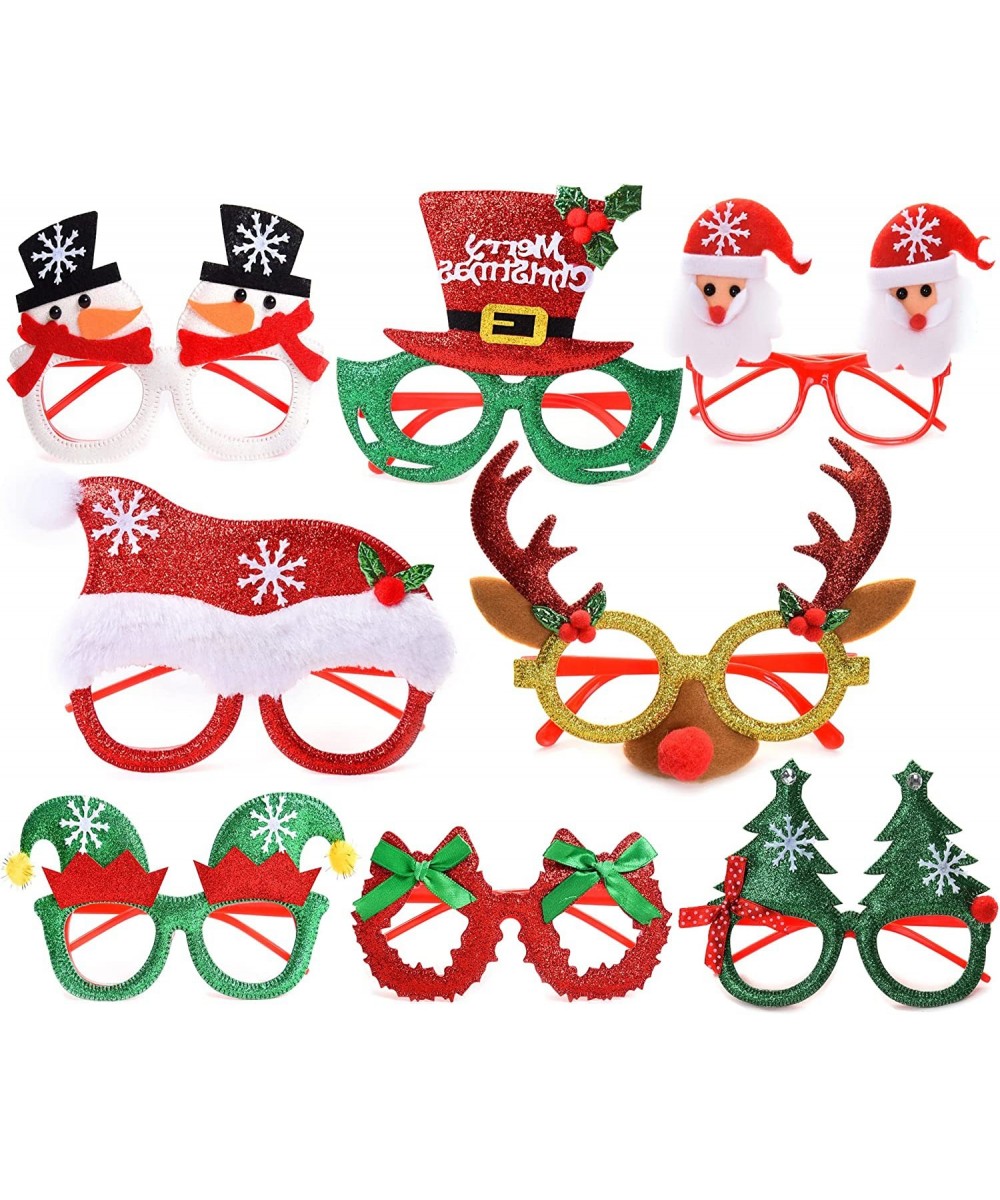 8Pack Christmas Glasses Glitter Party Glasses Frames Bulk Novelty Christmas Decorations Costume Eyeglasses for Christmas Part...