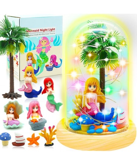 Mermaid Night Light Christmas Gifts Mermaid Gifts for Girls Mermaid Craft Kit Create Your Own Little Mermaid Toys for Girls A...