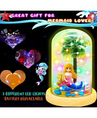 Mermaid Night Light Christmas Gifts Mermaid Gifts for Girls Mermaid Craft Kit Create Your Own Little Mermaid Toys for Girls A...