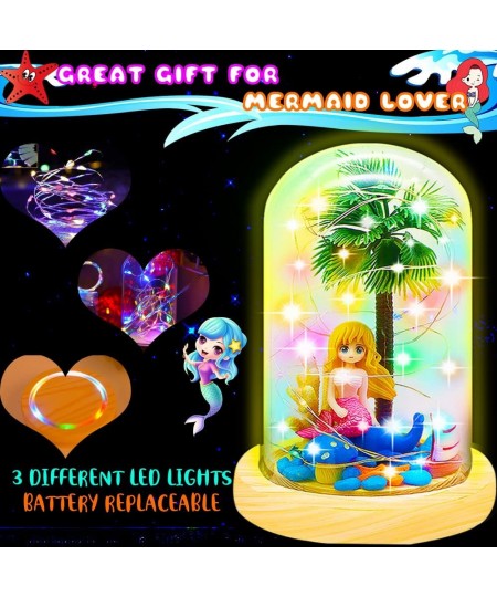 Mermaid Night Light Christmas Gifts Mermaid Gifts for Girls Mermaid Craft Kit Create Your Own Little Mermaid Toys for Girls A...