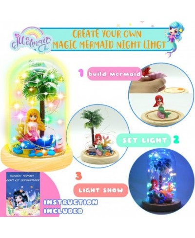 Mermaid Night Light Christmas Gifts Mermaid Gifts for Girls Mermaid Craft Kit Create Your Own Little Mermaid Toys for Girls A...