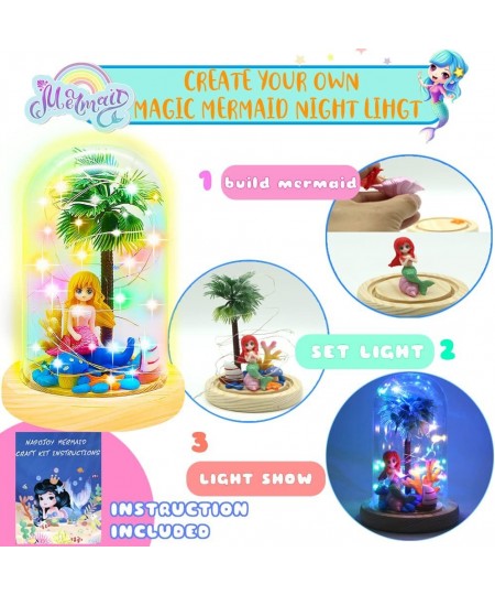 Mermaid Night Light Christmas Gifts Mermaid Gifts for Girls Mermaid Craft Kit Create Your Own Little Mermaid Toys for Girls A...