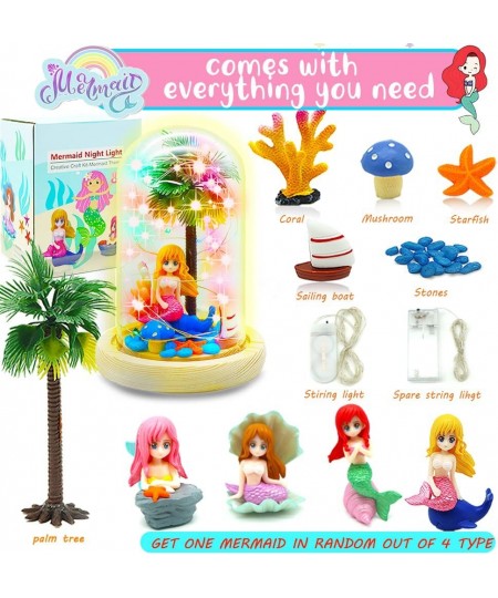 Mermaid Night Light Christmas Gifts Mermaid Gifts for Girls Mermaid Craft Kit Create Your Own Little Mermaid Toys for Girls A...