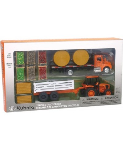 NewRay Kubota Farm Playset with M5 Tractor Truck Trailer Bales and Crates 1/43 Scale Model Vehicles $49.10 - Play Figure Vehi...