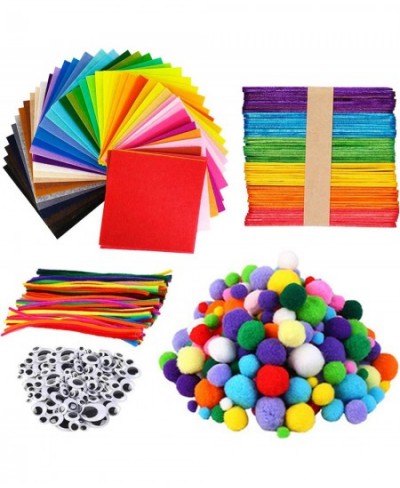 Crafts DIY Art Supplies Pom Pom Pipe Cleaners Wiggle Eyes and Craft Sticks Non-Woven Felt Fabric Sheets $25.41 - Kids' Drawin...