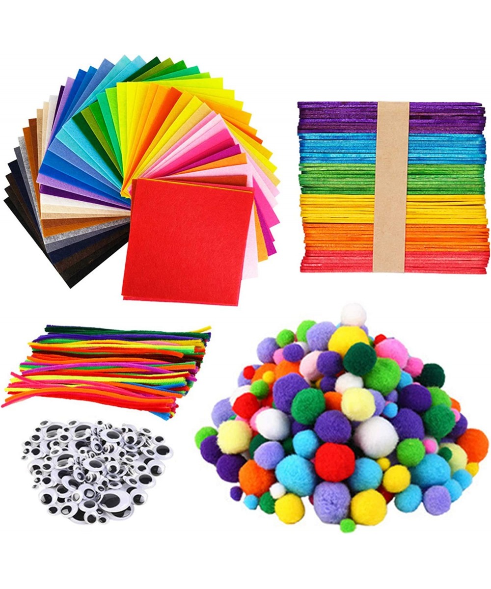 Crafts DIY Art Supplies Pom Pom Pipe Cleaners Wiggle Eyes and Craft Sticks Non-Woven Felt Fabric Sheets $25.41 - Kids' Drawin...