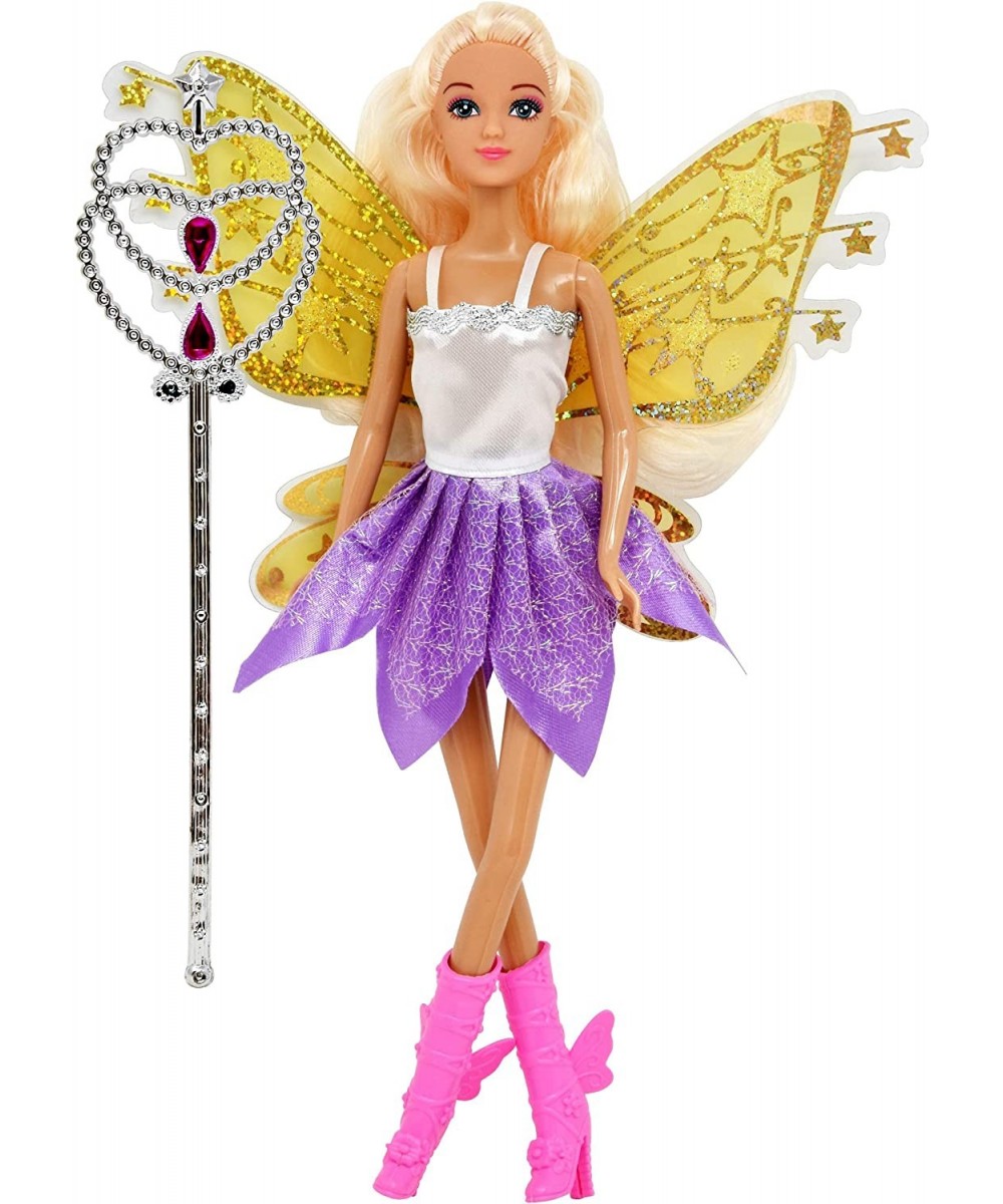 Fairy Princess Doll Butterfly Rainbow Fairy Tale Fashion Doll with Magic Wand Wings and Hair for Girls $24.88 - Dolls