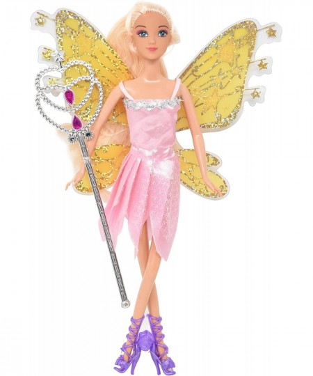 Fairy Princess Doll Butterfly Rainbow Fairy Tale Fashion Doll with Magic Wand Wings and Hair for Girls $24.88 - Dolls