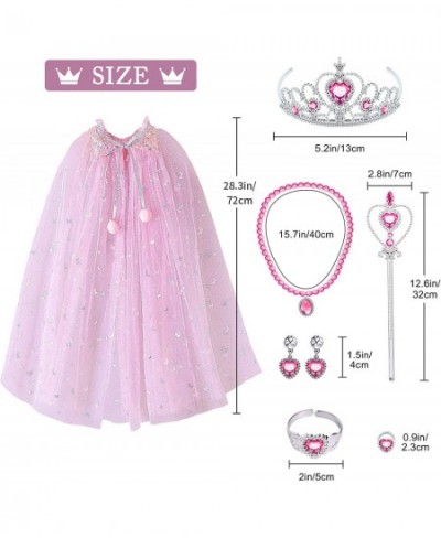 8Pcs Princess Cape Set Girls Princess Party Cosplay Cloak with Tiara Crown Wand for Little Girls Dress up Pretend Play $26.90...