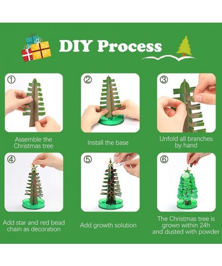 2Pcs Magic Growing Crystal Christmas Tree Growing Christmas Tree for Kids DIY Crystal Grow Christmas Tree Xmas Birthday Gift ...