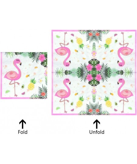 Flamingo Tableware Set - Tropical Luau Hawaiian Theme Party Supplies for Girls Birthday Baby Shower Picnic Includes Plates Na...