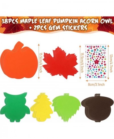 Halloween Foam Pumpkin Craft Kit Decoration Autumn Foam Sticker Set Large Maple Leaf Gem Sticker Self-Adhesive Fall Sticker C...