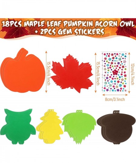 Halloween Foam Pumpkin Craft Kit Decoration Autumn Foam Sticker Set Large Maple Leaf Gem Sticker Self-Adhesive Fall Sticker C...