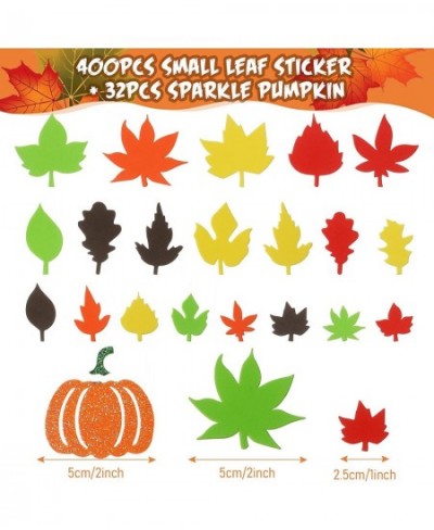 Halloween Foam Pumpkin Craft Kit Decoration Autumn Foam Sticker Set Large Maple Leaf Gem Sticker Self-Adhesive Fall Sticker C...