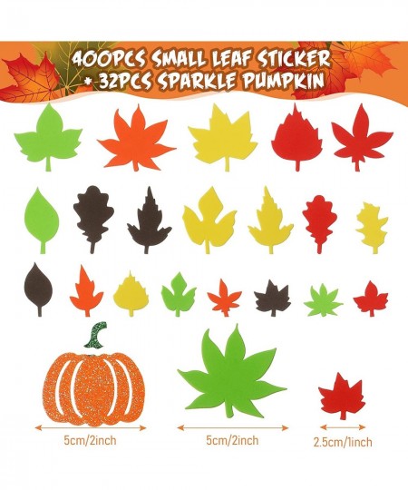 Halloween Foam Pumpkin Craft Kit Decoration Autumn Foam Sticker Set Large Maple Leaf Gem Sticker Self-Adhesive Fall Sticker C...