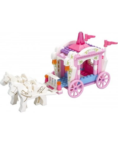 Girls Princess Carriage Building Sets Pink Royal Carriage Ride for Princess Building Blocks Creative Fairy Buildable Toys for...