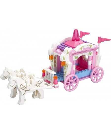 Girls Princess Carriage Building Sets Pink Royal Carriage Ride for Princess Building Blocks Creative Fairy Buildable Toys for...